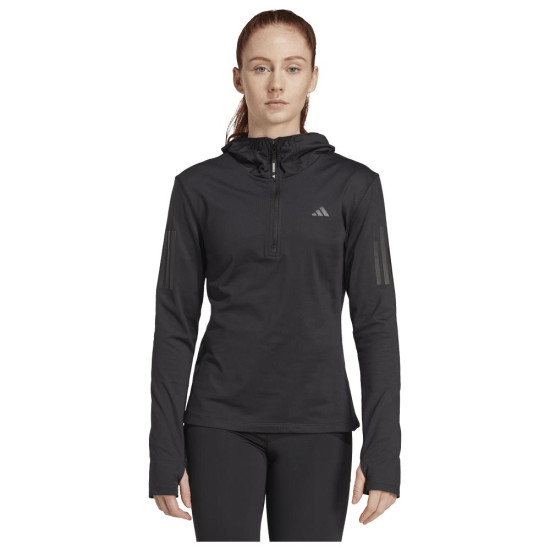 Adidas Γυναικεία μακρυμάνικη μπλούζα Own the Run Winterized Hooded Half-Zip